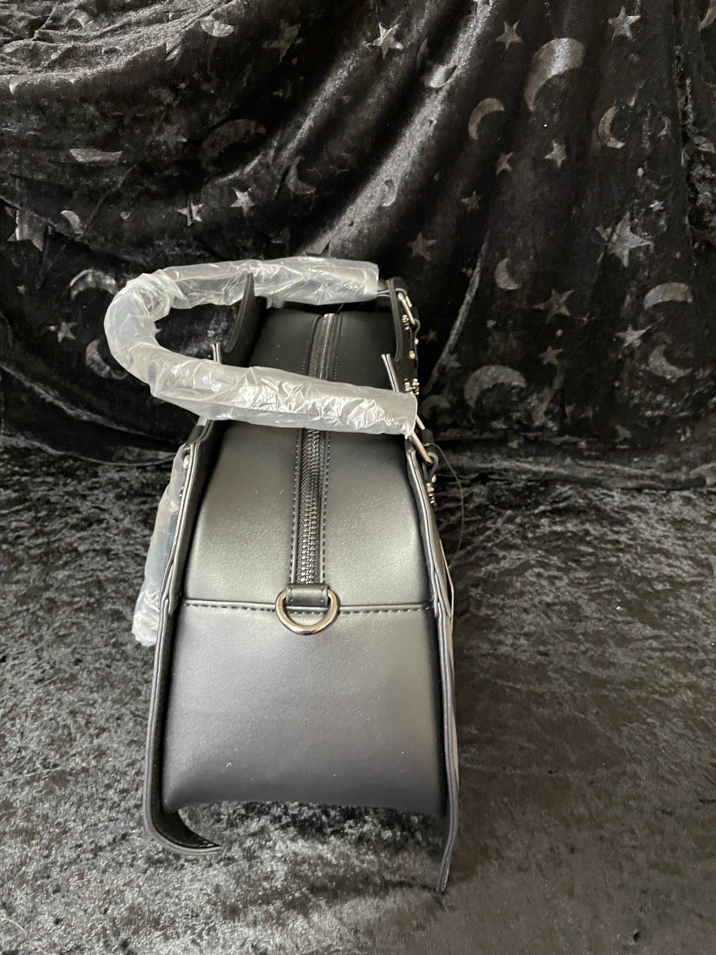 Rock Rebel Pinstriped Bat Handbag