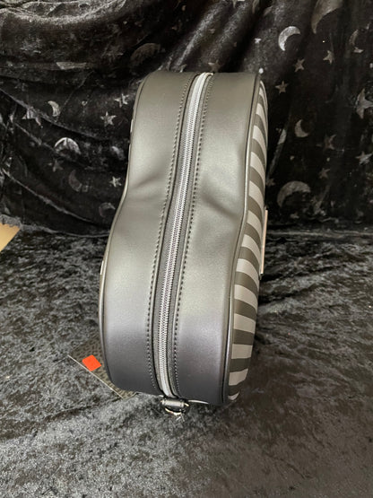 Rock Rebel Pinstriped Heart Shoulder Bag