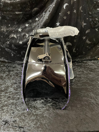 Rock Rebel Damask Bat Handbag in Violet