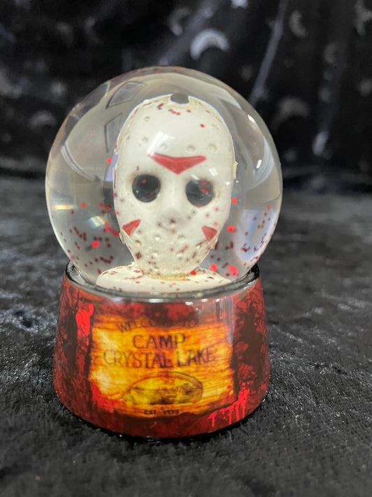 Friday The 13th Jason Voorhees Camp Crystal Lake Mini Snow Globe