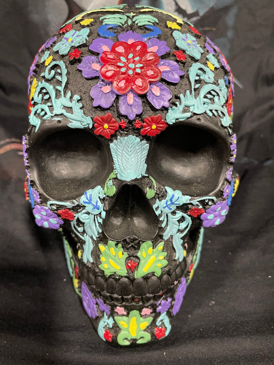 COLORED FLORAL SKULL