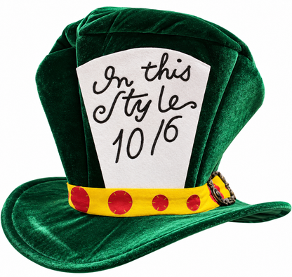 Alice in Wonderland Mad Hatter Green Velvet Hat